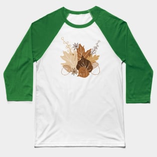 Soft Autumn Leaves & Anise | Green Baseball T-Shirt